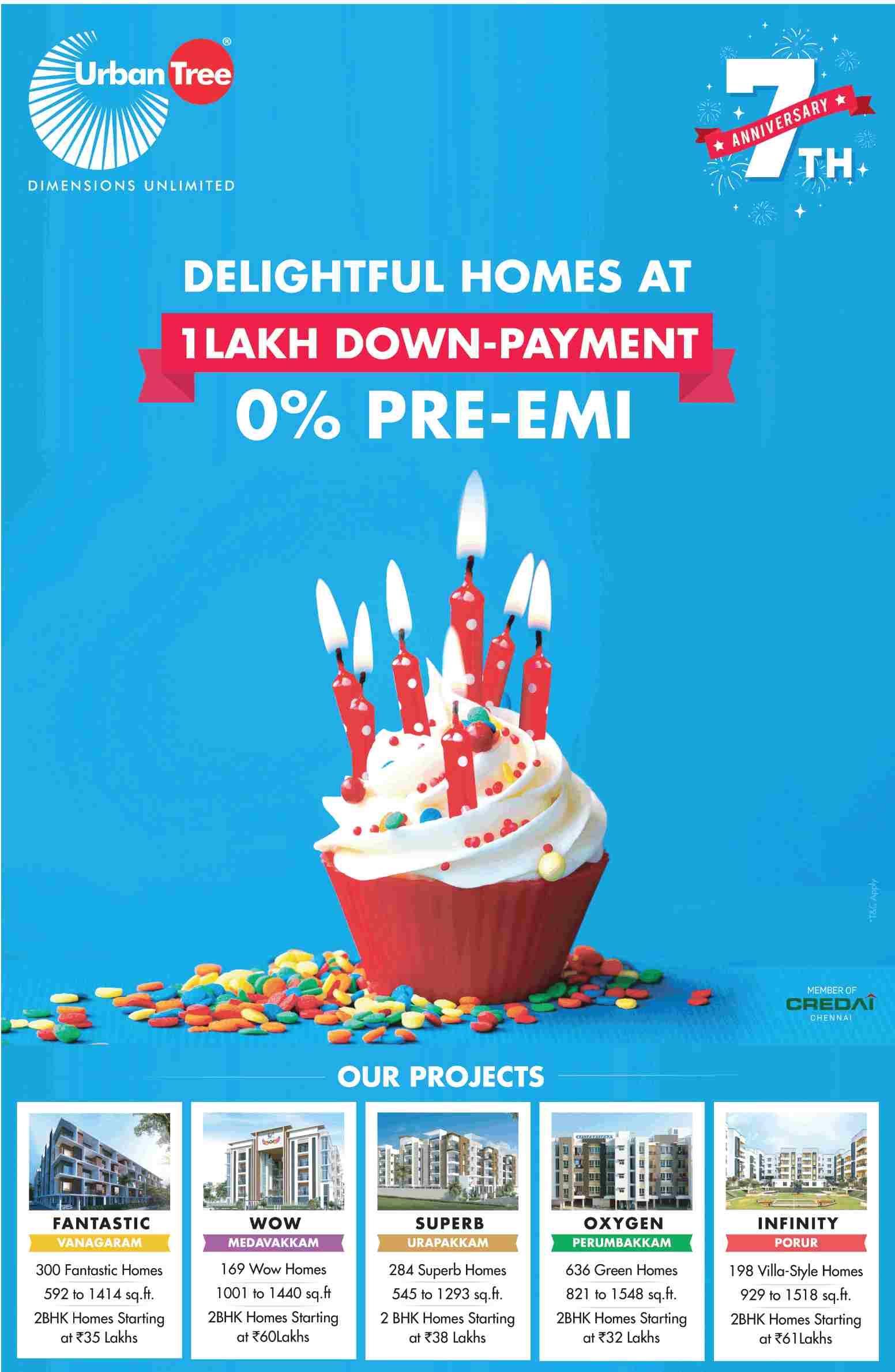 Book delightful Urban Tree homes at Rs. 1 Lakh down-payment with 0% pre-EMI Update